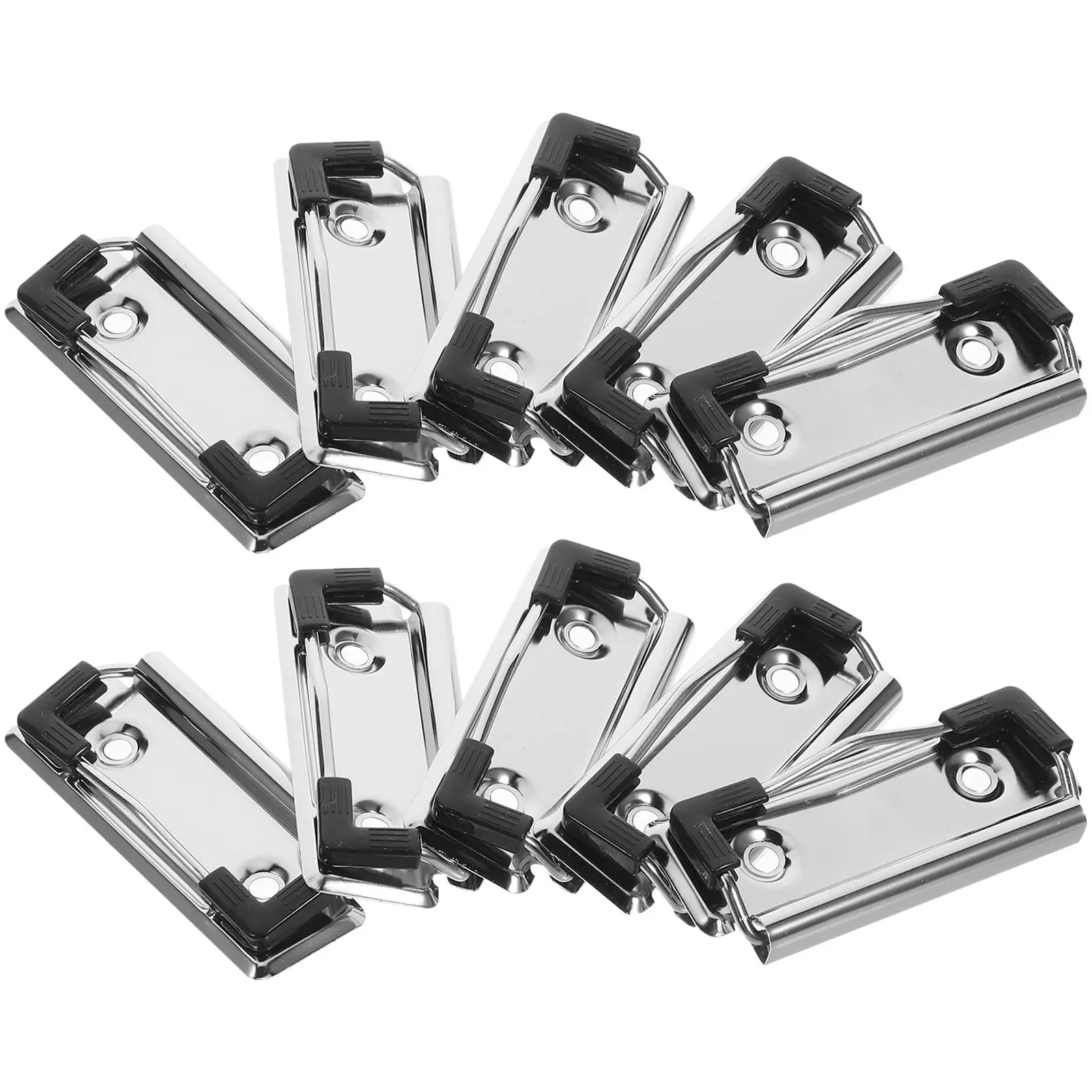 

10Pcs Metal Clipboard Clips Strong Mountable Document File Board Clips Office School Document Organizer File Clip