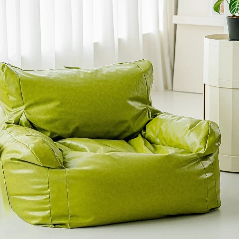 PU Leather Bean Bag Chair With Armrest Large Lazy Comfortable Floor Single Sofa Relax Living Room Bedroom Home Lounge Furniture