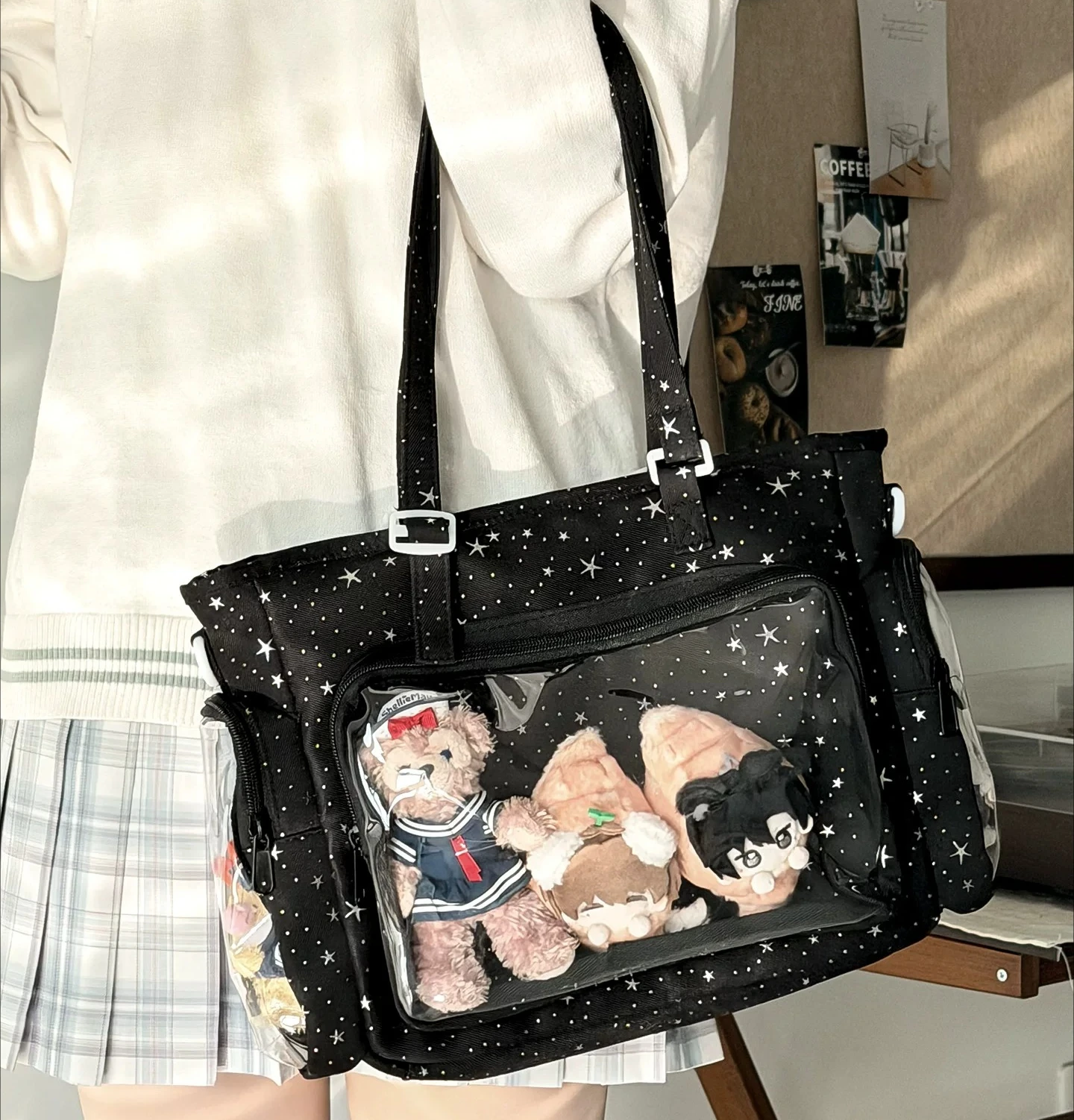 Original Large-capacity Sweet Campus Two-dimensional Transparent Lta Bag Female Gypsy Star Shoulder Messenger Bag for Women