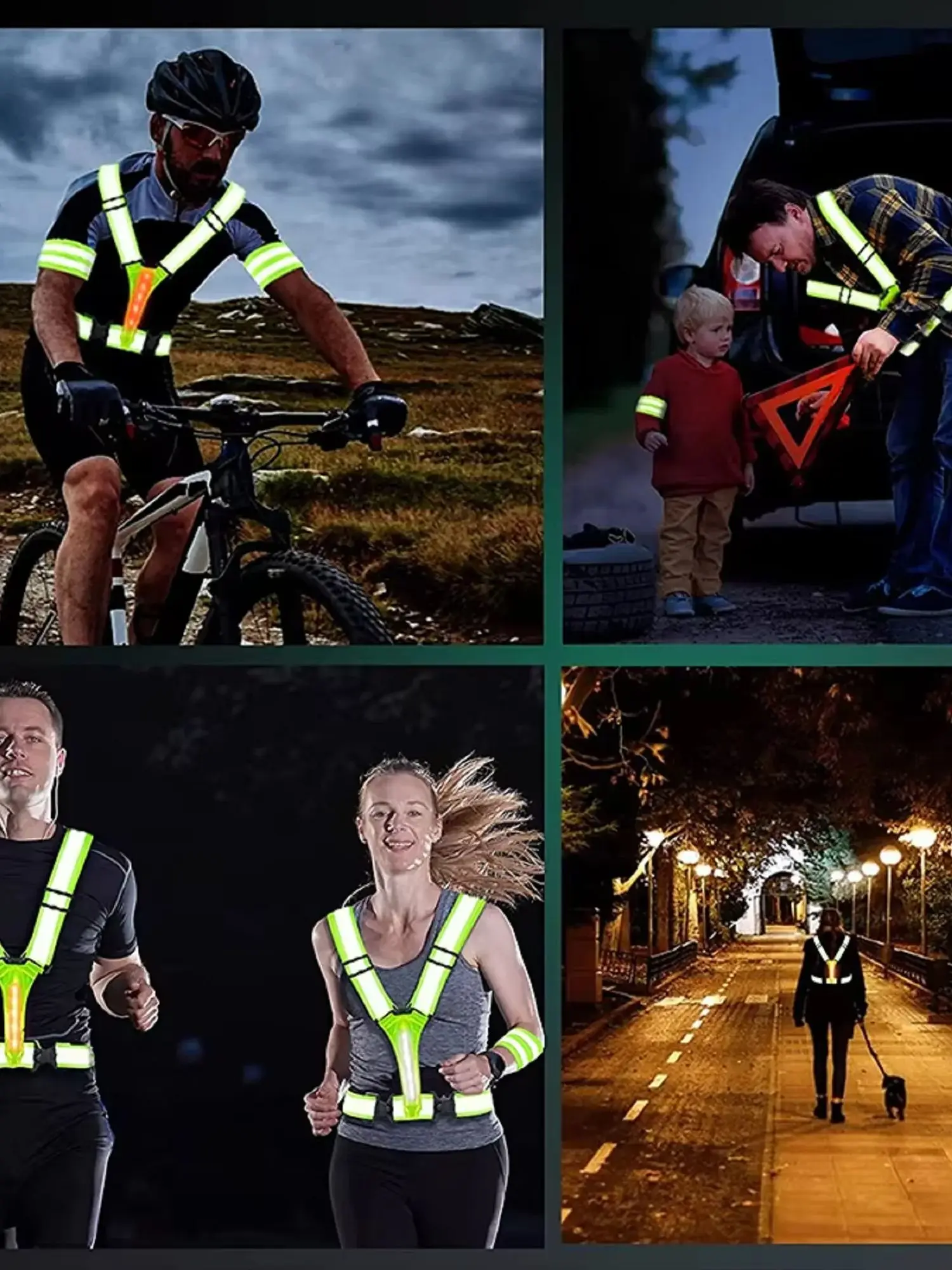 AliExpress NONE Adjustable Lightweight Safety Vest for Night Walking Running Cycling - Outdoor High Visibility Gear with Safety Straps
