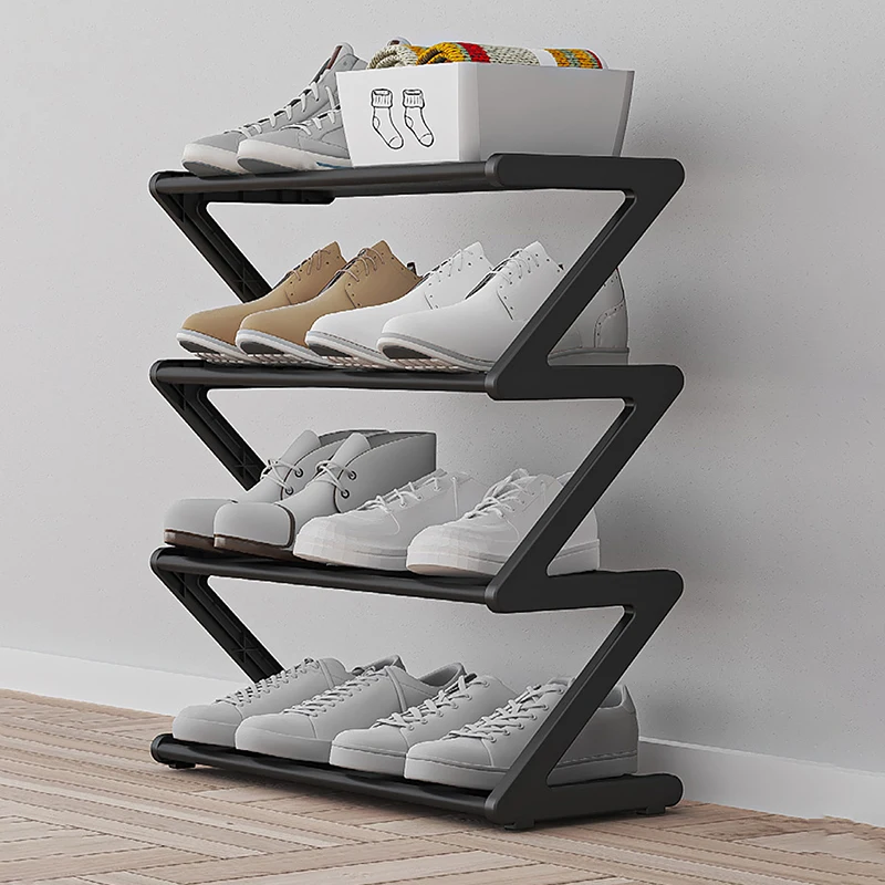 4-Tier Shoe Rack Small Shoe Rack Organizer Modern Hallway Shoe Storage Free Standing Space Saving Shoe Shelf For Apartment