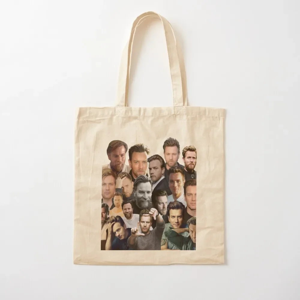 

Ewan McGregor photo collage Tote Bag custom fabric bag bags woman 2025 Women's shopper bag canvas tote bags