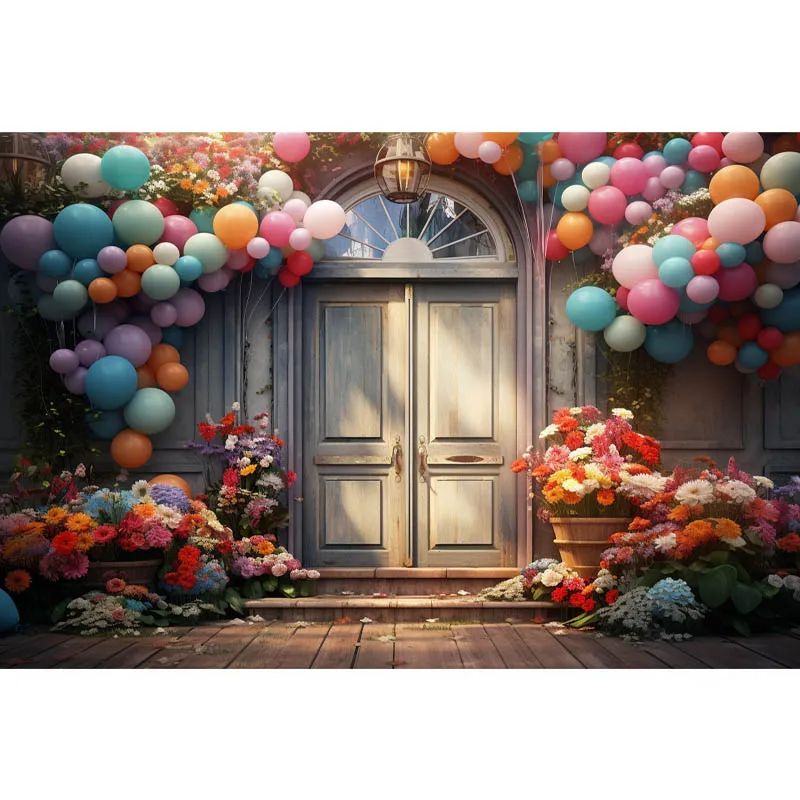 Красивые цветочные фоны для фотосъемки цветы двери воздушные шары Декор портреты для девочек и взрослых Фото фоны для фотостудии