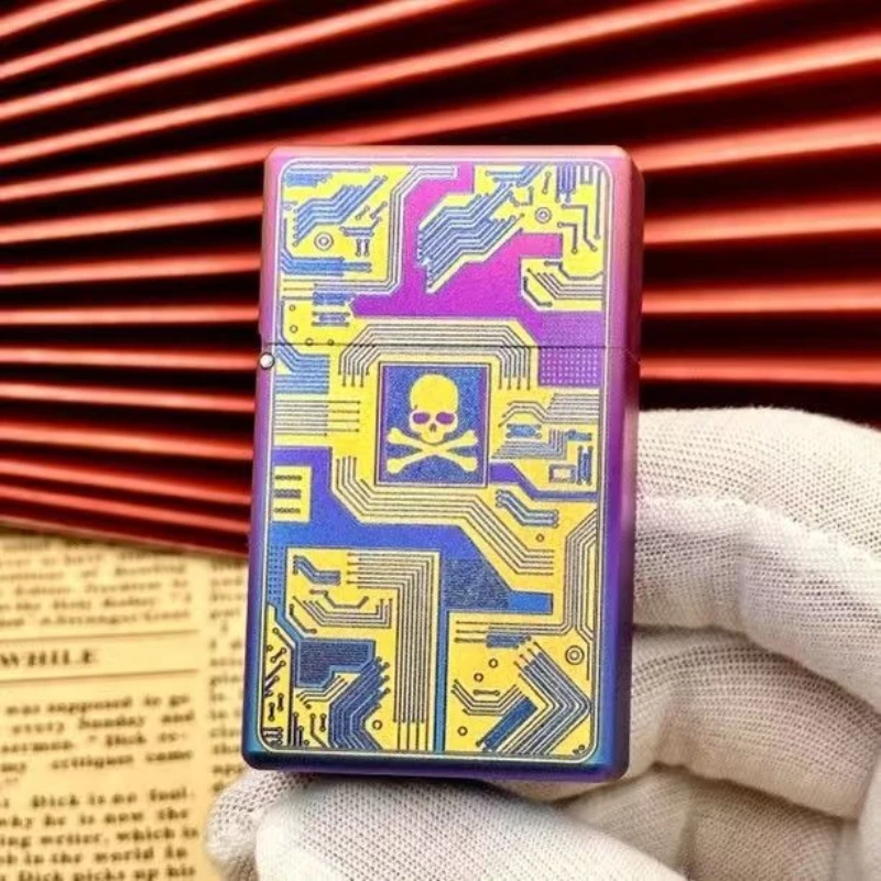 Titanium Alloy Small Steel Cannon EDC Heavy Armor Thickened Narrow Version Oil Lighter, Windproof, Delicate and High-end Gift