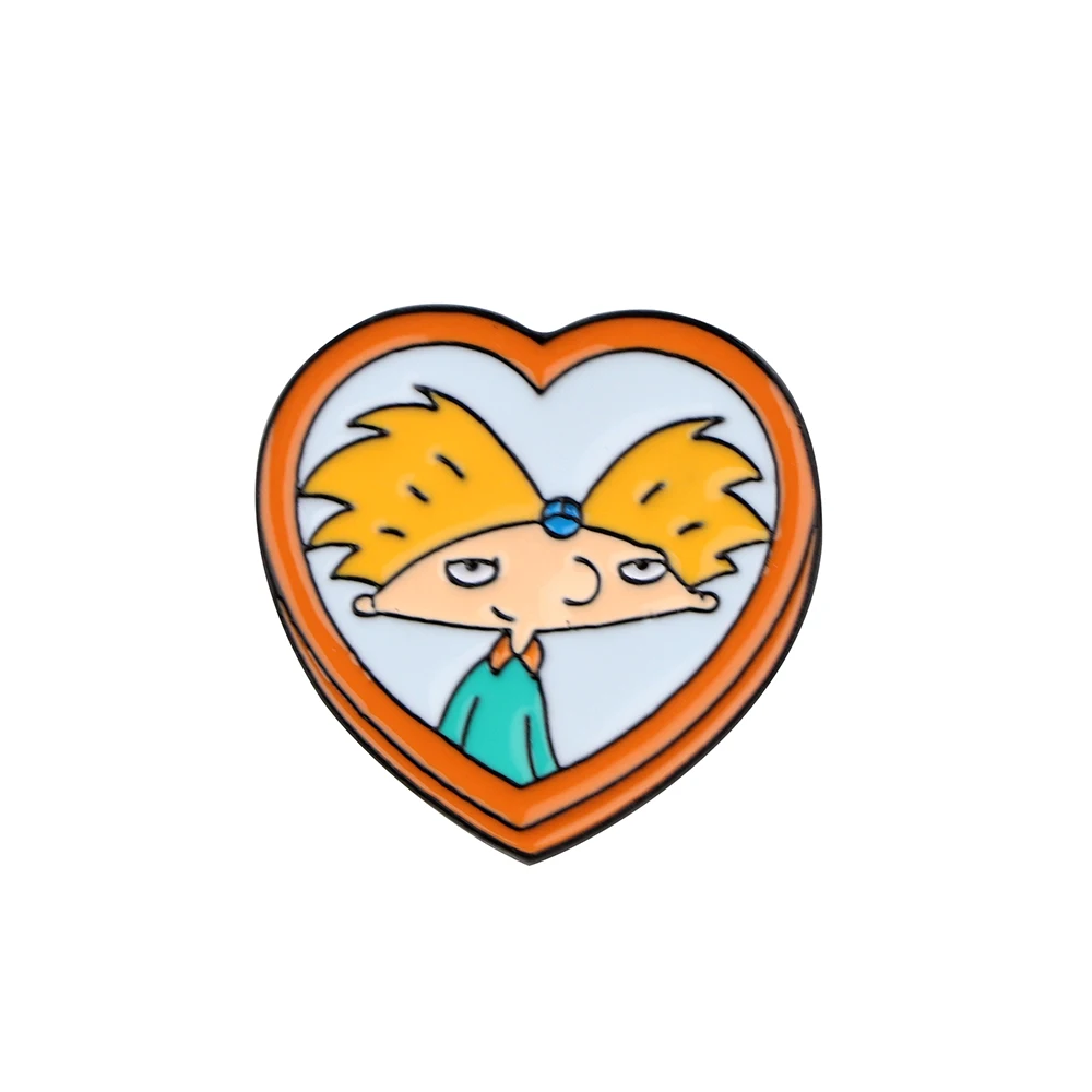 Hey Arnold! Klassische Cartoon Revers Pins für Rucksäcke Emaille Pins Abzeichen Broschen für Kleidung Mode Schmuck Zubehör