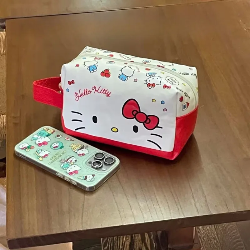 

Sanrio Hello Kitty мультяшная косметичка с рисунками аниме Kuromi, маленькая уличная водонепроницаемая портативная портативная дорожная сумка для хранения