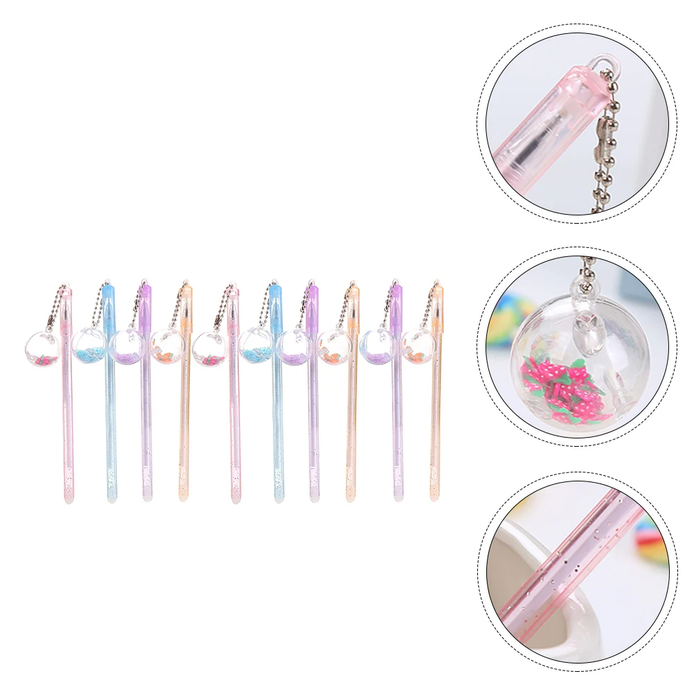 

10 pcs Student Gel Roller Hanging Pendants Eco-Friendly Smooth Writing Marker Ink Pens For School Office Stationery