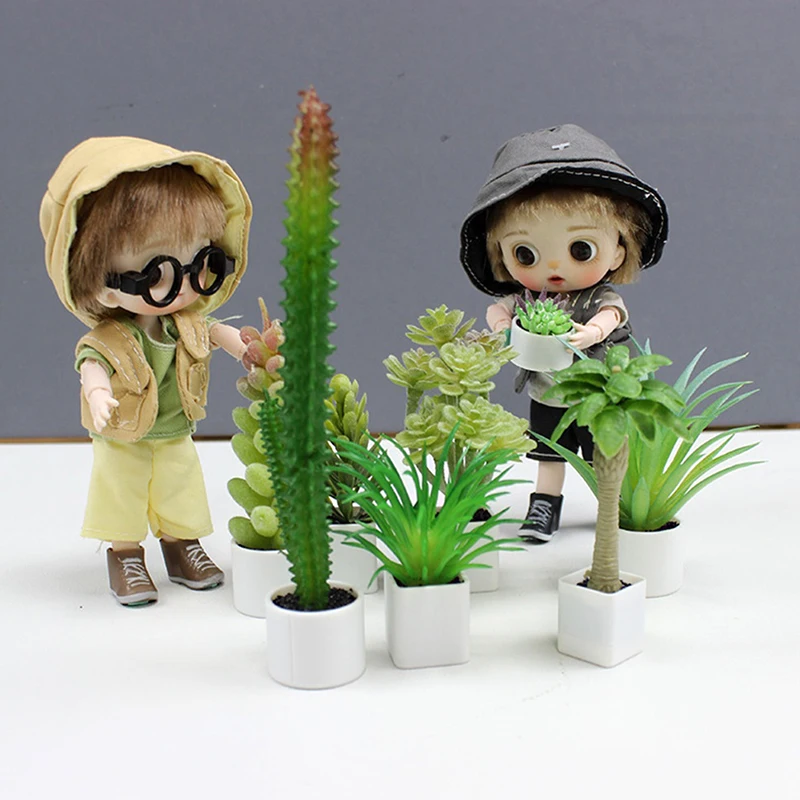 

1:12 Dollhouse Simulation Green Plants Potted Bonsai Model Dollhouse Home Decor Toy Micro Landscape Garden Ornaments