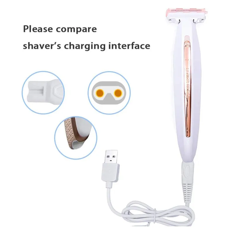 Shaver Charger for Finishing Touch Flawless Body Rechargeable Ladies Shaver Cord 5V Replacement USB Charger Cable Women Trimmer