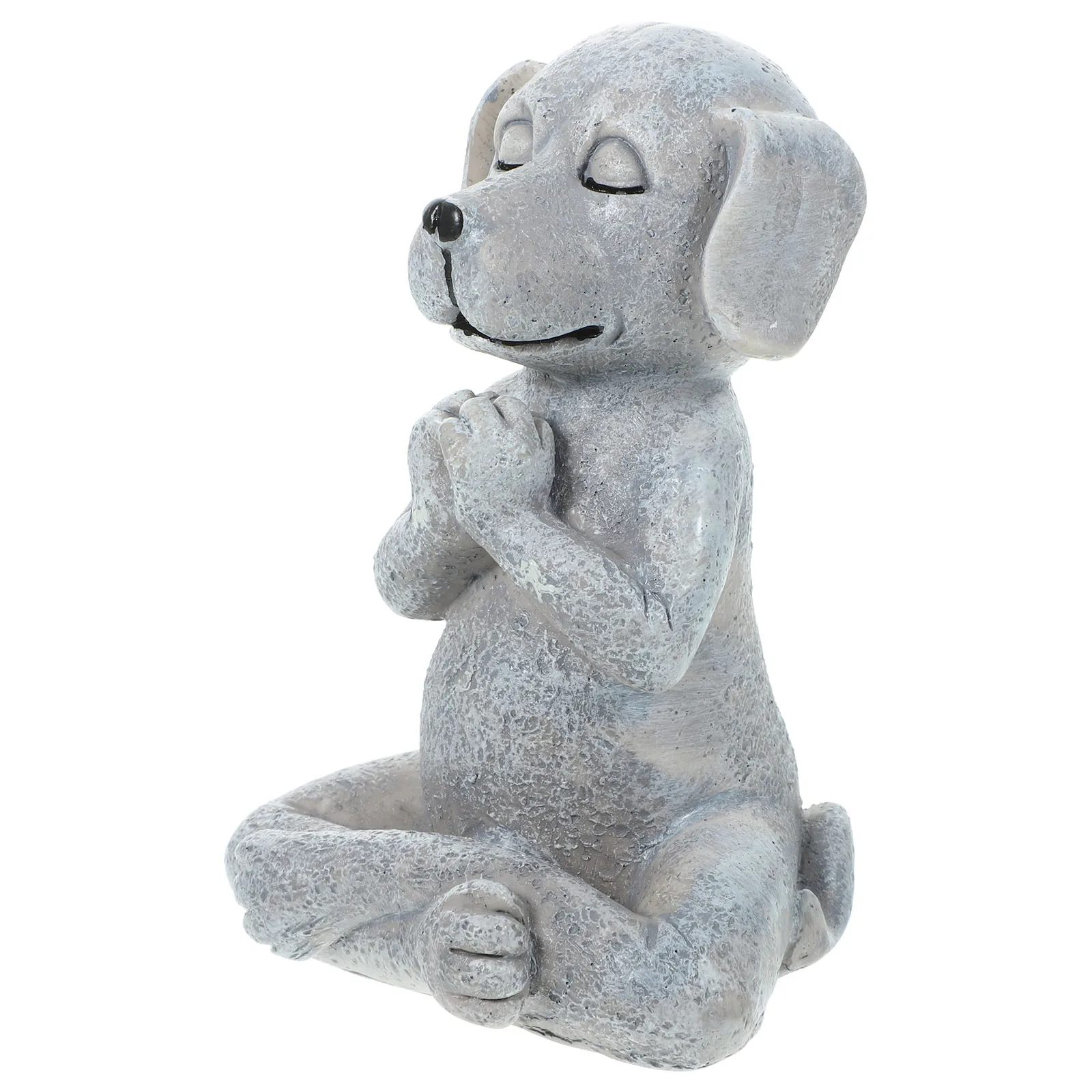 

Meditating Dog Statue 12cm Grey Resin Crafts Unique Garden Decor Outdoor naments Sculpture