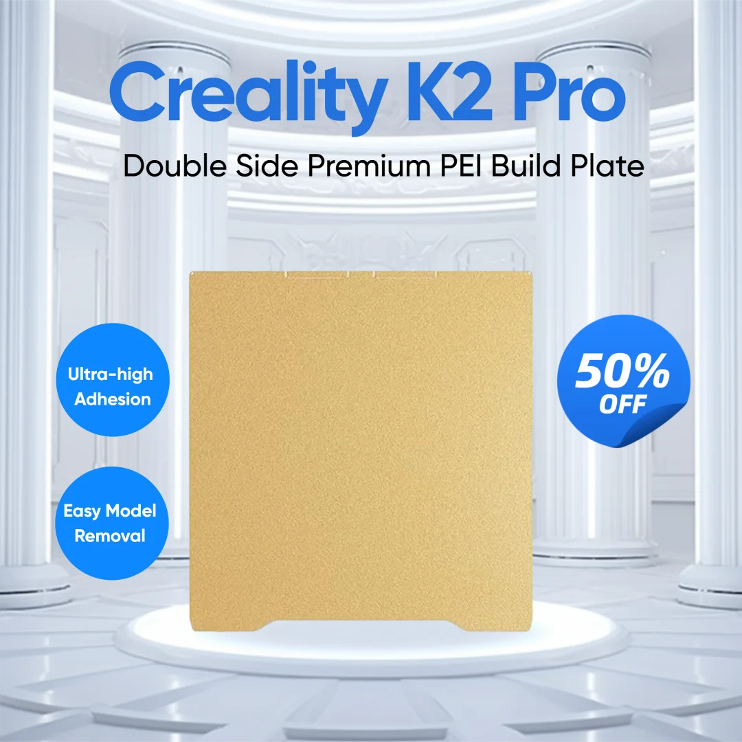 

Creality K2 Pro PEI Double Sided Textured Build Plate 310x325mm Flexible Removable Spring Steel Printing Plate 3D Printer Parts