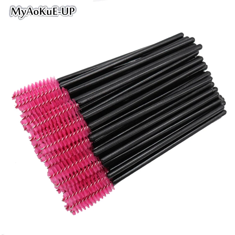 Descartável cílios maquiagem escova, sobrancelha pente, aplicador rímel, spoolie escova, Microbrush Lash Extension Supplies, 50Pcs