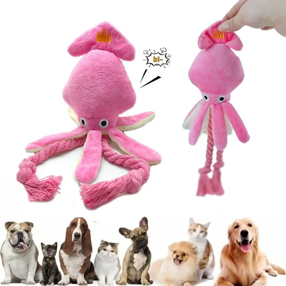 

Squid Puppy Pet Dog Chew For Lovely Pink Teeth Cleaning Pet Toys Осьминог Плюшевые игрушки Принадлежности BB Маленькая милая веревочная игрушка Собака Писк