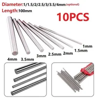 10pcs HSS High Speed Steel Solid Round Rod Lathe Bar Stock Assorted Diameter 1.5mm 2mm 3mm 4mm Length 100mm