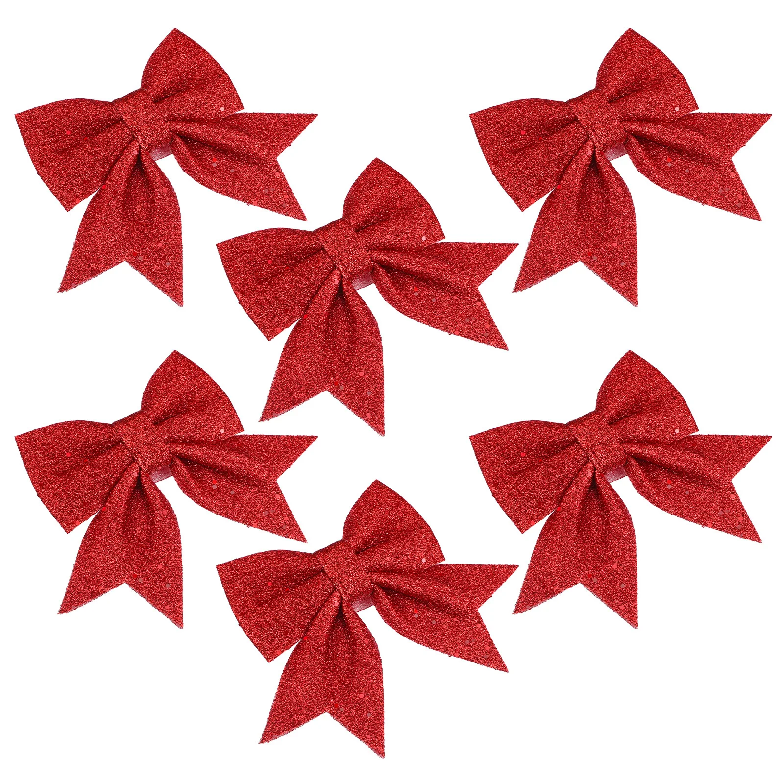 

6pcs Bow-Knot Christmas Tree Decorations Shiny Hanging Pendants For Xmas Tree Ornaments Holiday Party Wedding Home Decoration
