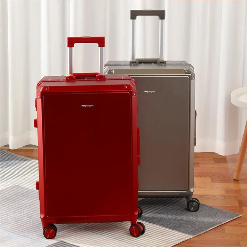 Travel Suitcase Male Female Aluminium Frame Design Luggage 24-Inch Password Case Universal Wheel Fashion Boarding Bag New Trunk