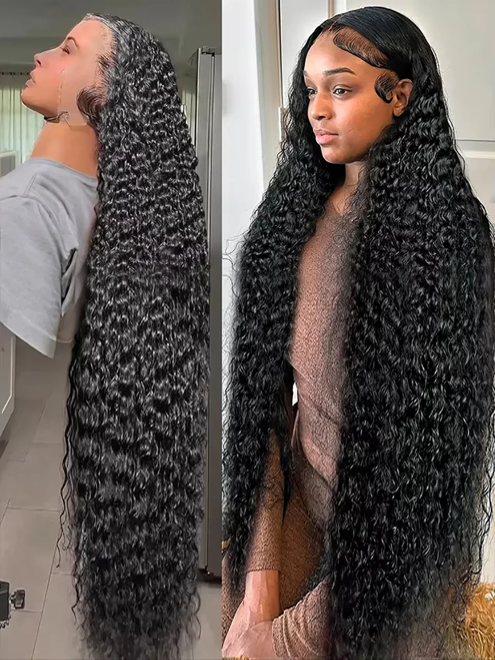 

Deep Wave 40 46 Inch Kinky Curly Hair Wig 13x6 HD Lace Frontal Wig Brazilian Long Remy Human Hair Lace Front Wigs For Women