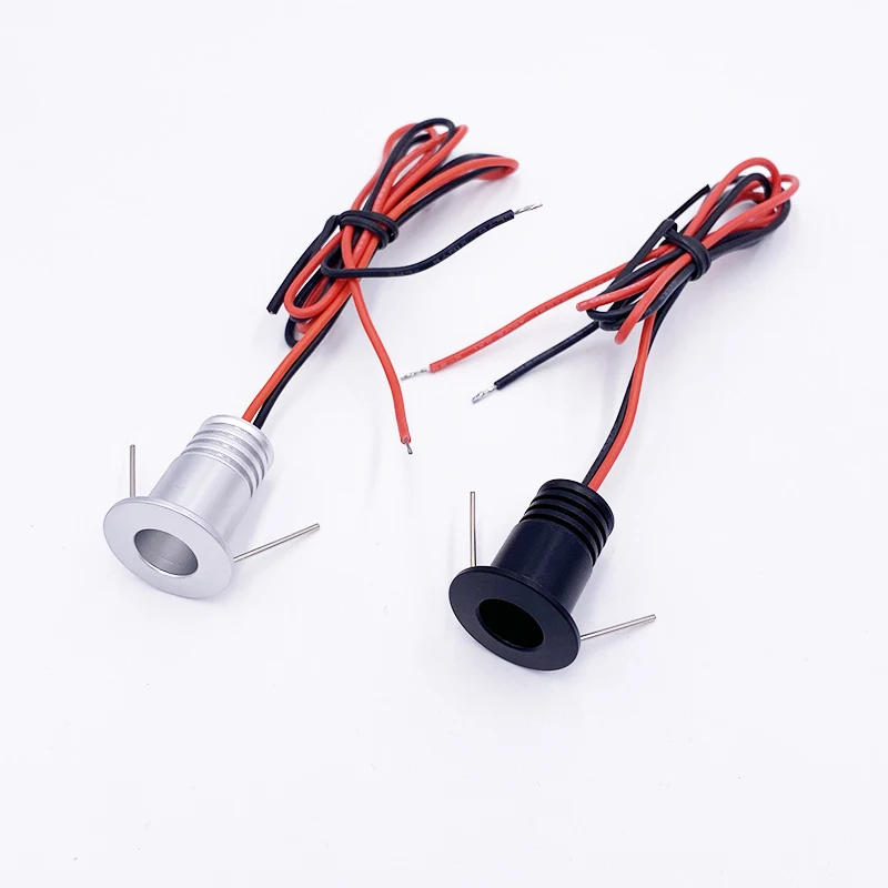 

Mini LED Spotlight 12V Spotlight 1W Dimmable Ceiling Light Set Remote Control Furniture Downlight hole Cut 16mm Silver Black