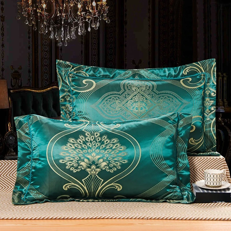 1/2Pcs Satin Jacquard Pillowcase Smooth Modal Bedding Cushion Cover Wedding Pillow Protector for Bedroom Hotel Home Decoration