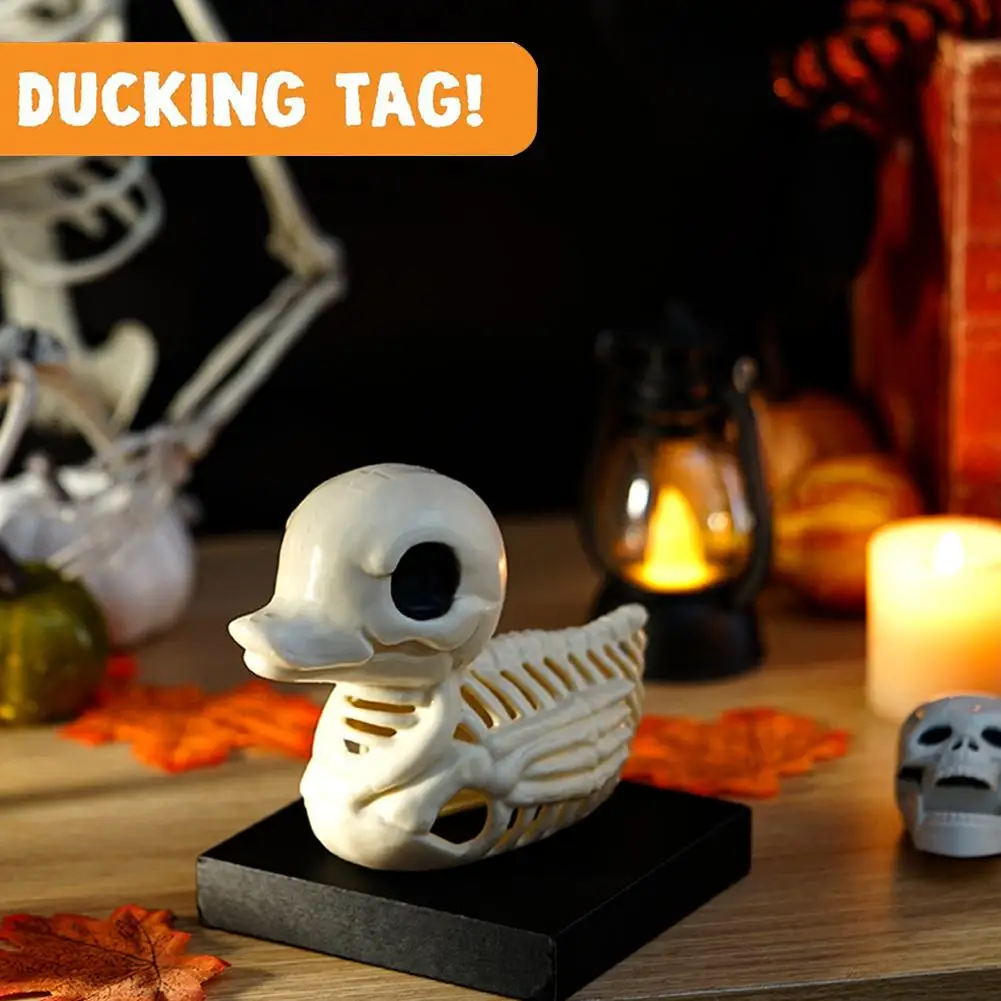 Esqueleto de Halloween pato en miniatura esqueleto de pato modelo cráneo pato decoración simulada pato extraño fiesta estatua decorativa cráneo I0K7