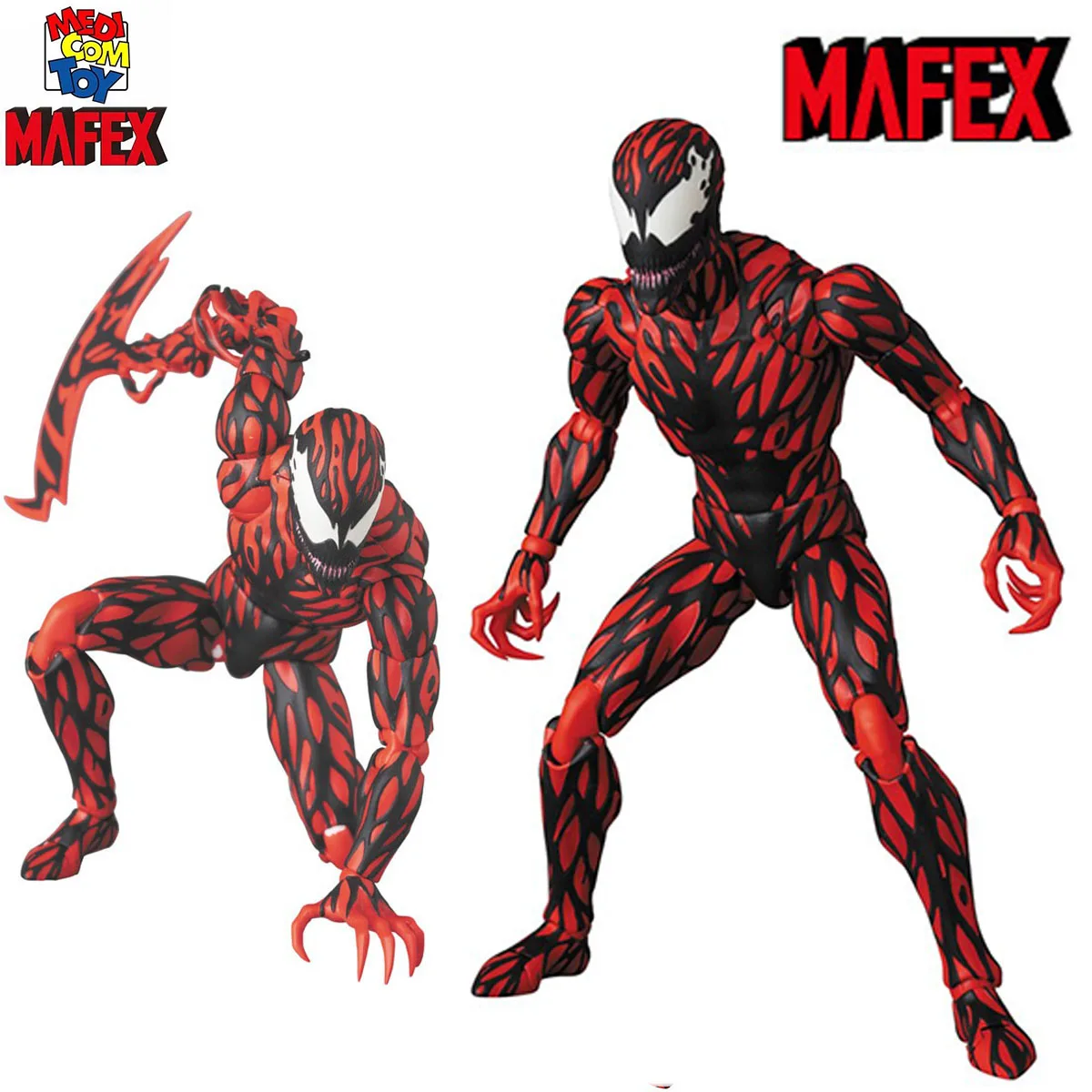 100% original en stock Medicom Toy Mafex (No.118) Spider-Man Carnage Comic Ver. Serie de colección de figuras de acción de figuras de anime