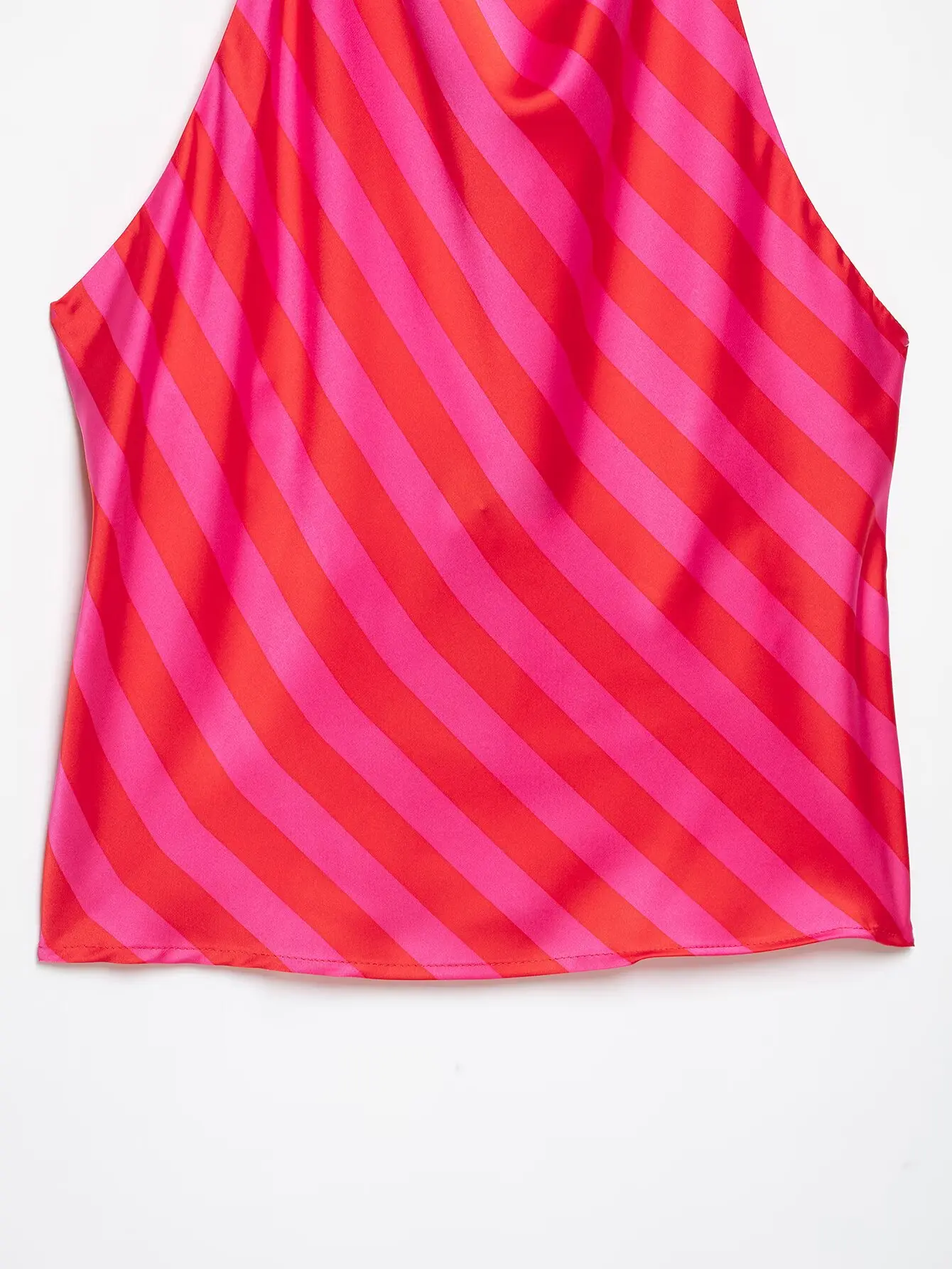 TFMLN Neues Damen-Streifenrock-Set, Neckholder-Top mit Rückenausschnitt, elastischer Bund, Midiröcke, lässiges Sommer-2-Teiler-Set für Damen – Detail 6