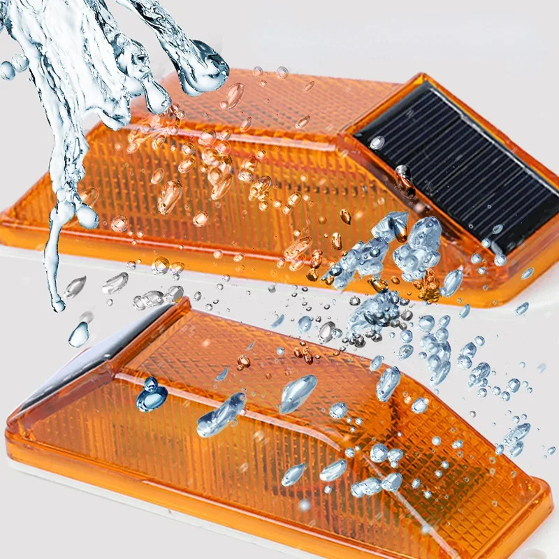 2pcs Warning LED Lamp Solar Strobe Lamp  Solar Warning Lamp Chip Control Bridge Night Driving Safety Light Traffic Caution Light