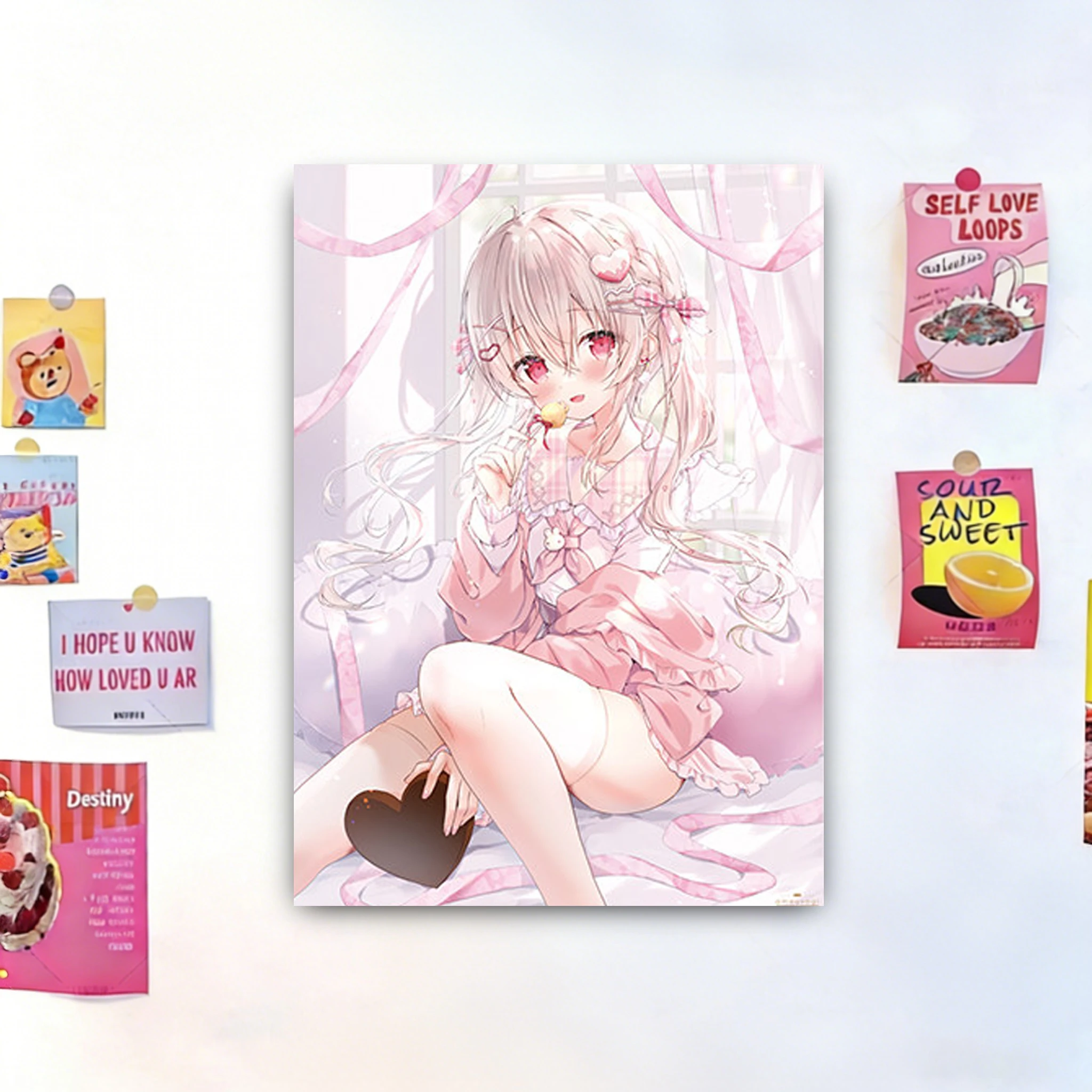 Cute Fanart Anime Tapestry Wall Art Girlish Room Decor Hanging Cloth Wall Backdrop Atmosphere Decoration Accessories