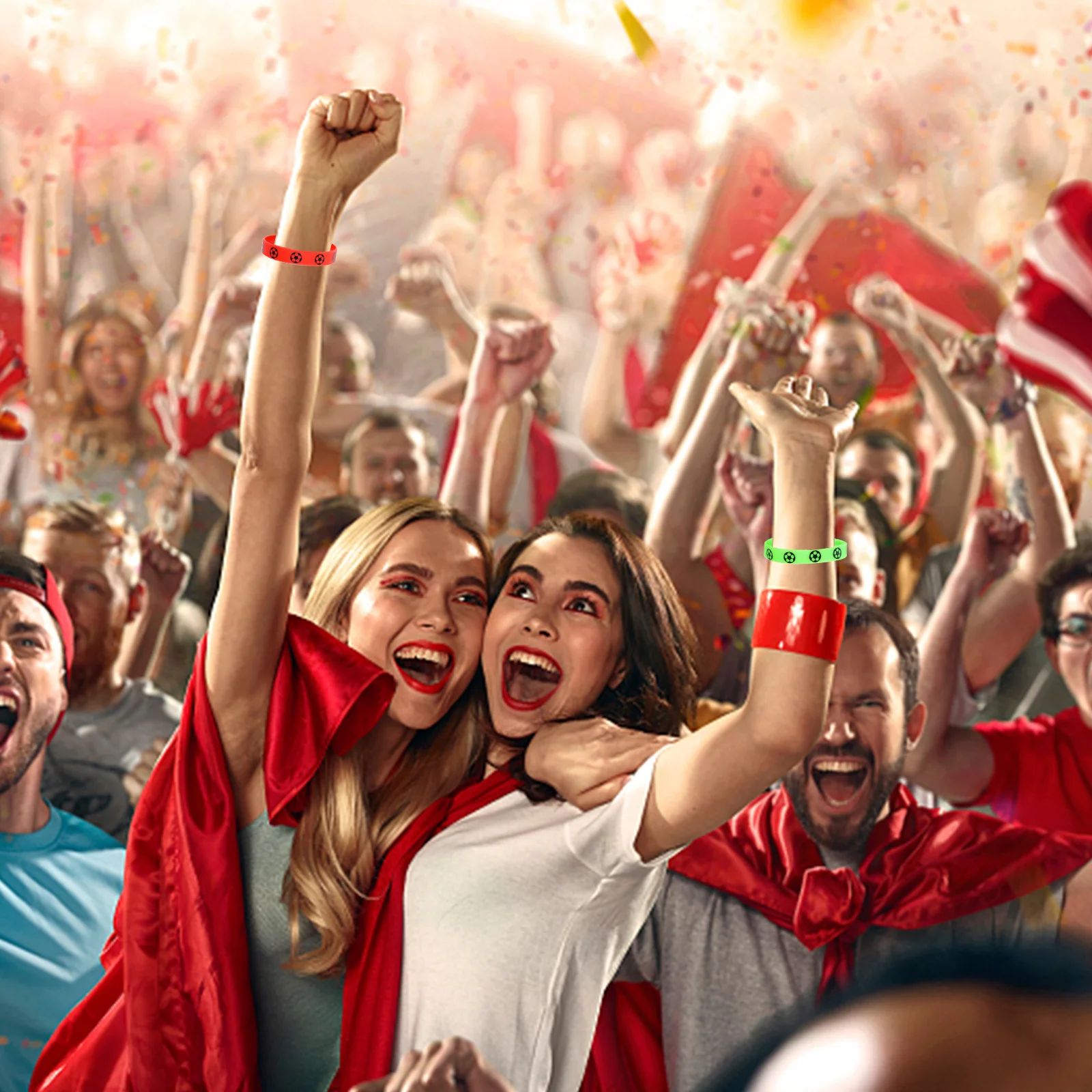 

8pcs Football Wristband Silicone Soccer Bracelet Soft Reusable Wear-Resistant Sports Party Gift For Fans Players Coaches Mothers