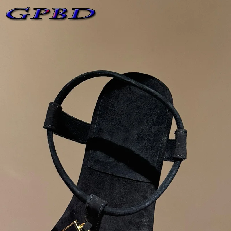 GPBD Designer Handmade Real Leather  platform Sandal For Woman Best Quality Roman Fashion Summer Sandal Casual Fashion Elegant