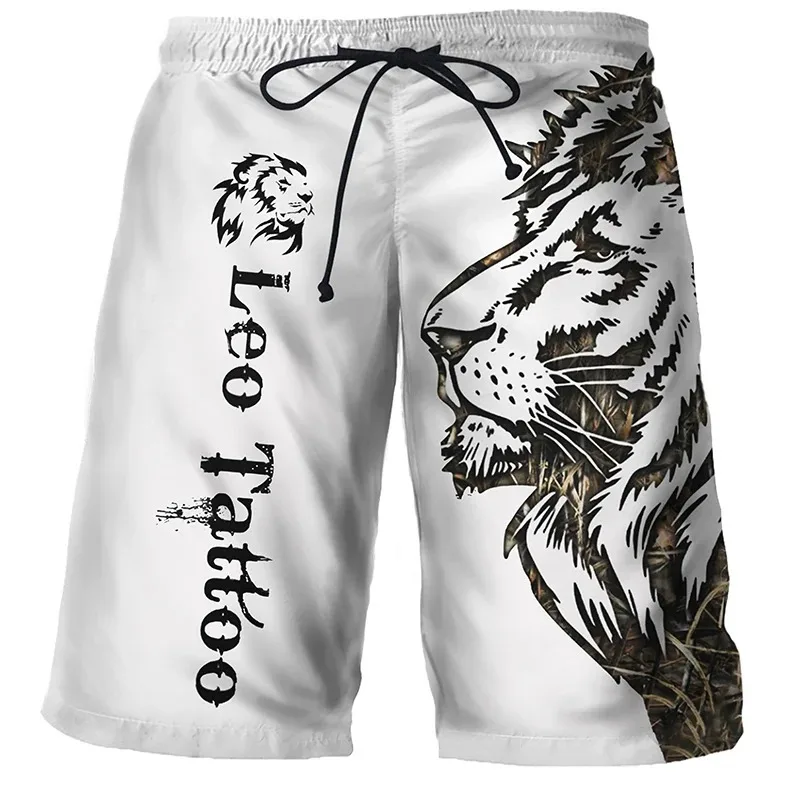 Cool Tiger Wolf Summer Short Comfortable Surfboard Hawaiian 3d Beach Shorts Quick Dry Sports Shorts Men\'s Beach pant