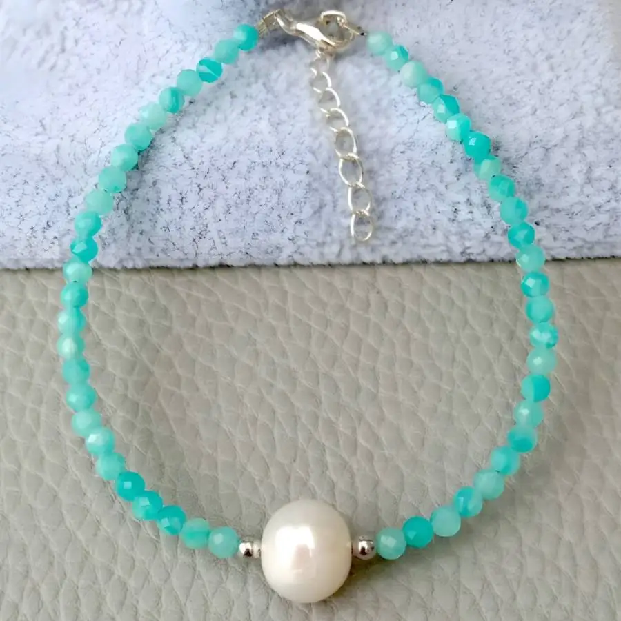 

Зеленый перуанский амазонит, белый круглый жемчужный браслет, эластичный, для медитации, духовный, священный, тибетский, женский, для чакр, для практики джапа-сваджана.