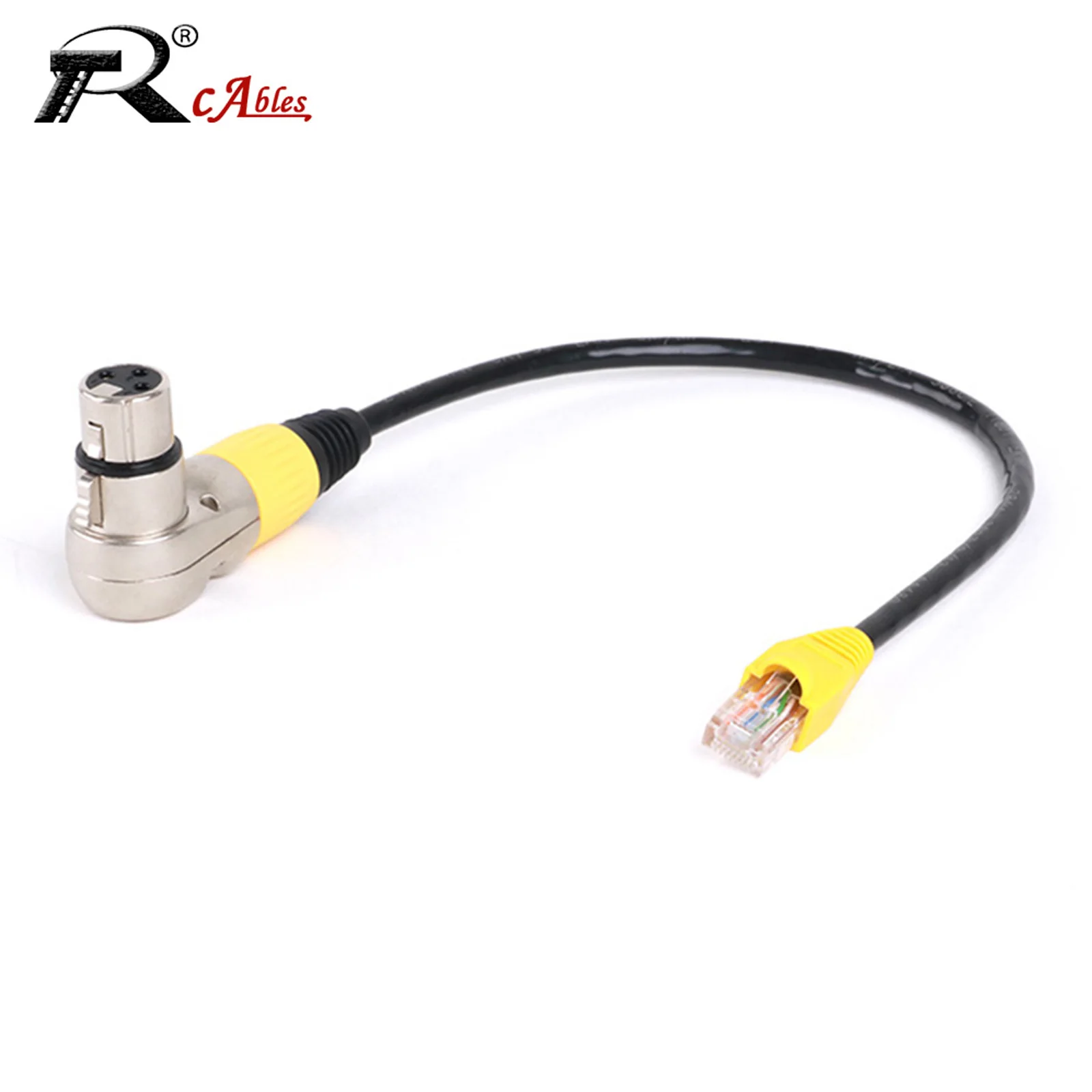 0.3M-20M 1 adet adaptör dönüştürücü DMX kablo uzatma kablosu 90 derece XLR 3 Pin RJ45 8P8C ağ konektörü CAT5 CAT6 UTP kablo