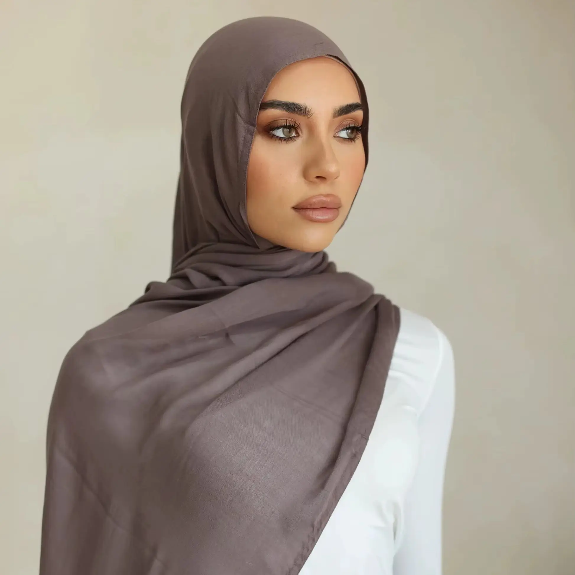 

Fashion Modal Hijab Rayon Cotton Shawls Muslim Hijabs For Women Plain Scarf Big Size Headscarf Islamic Turban Headband 190*85cm