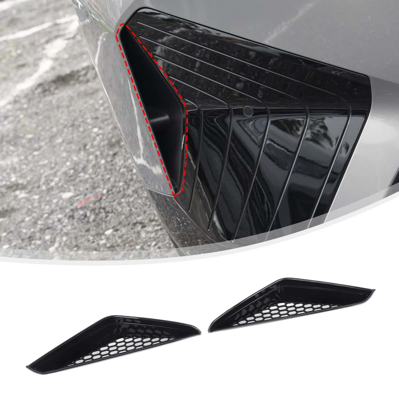 

For BMW ix 2022-2024 ABS Black Car Front Bumper Side Air Intake Protective Cover Air Vent Grille Decorative Frame Accessories