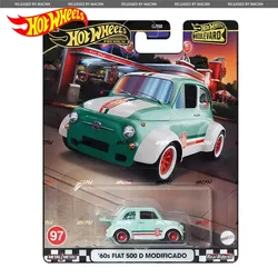 Original Hot Wheels Premium Car Boulevard 60s Fiat 500D Modificado Boy Toy Scale 1/64 Diecast Vehicle Metal Model Collector Gift