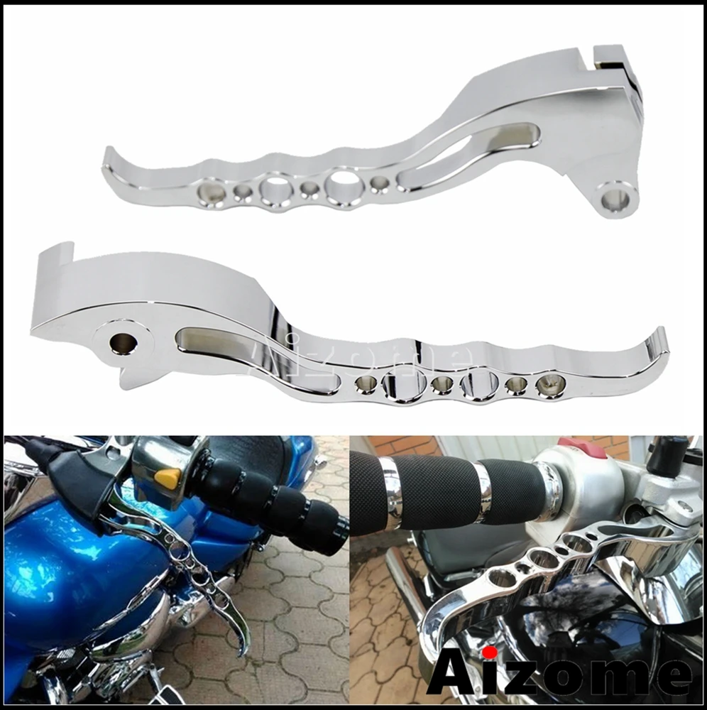 Chrome & Black Motorcycle Brake Clutch Levers Loopholes Handle Control Lever For Suzuki Boulevard M109R M109 2006-2017