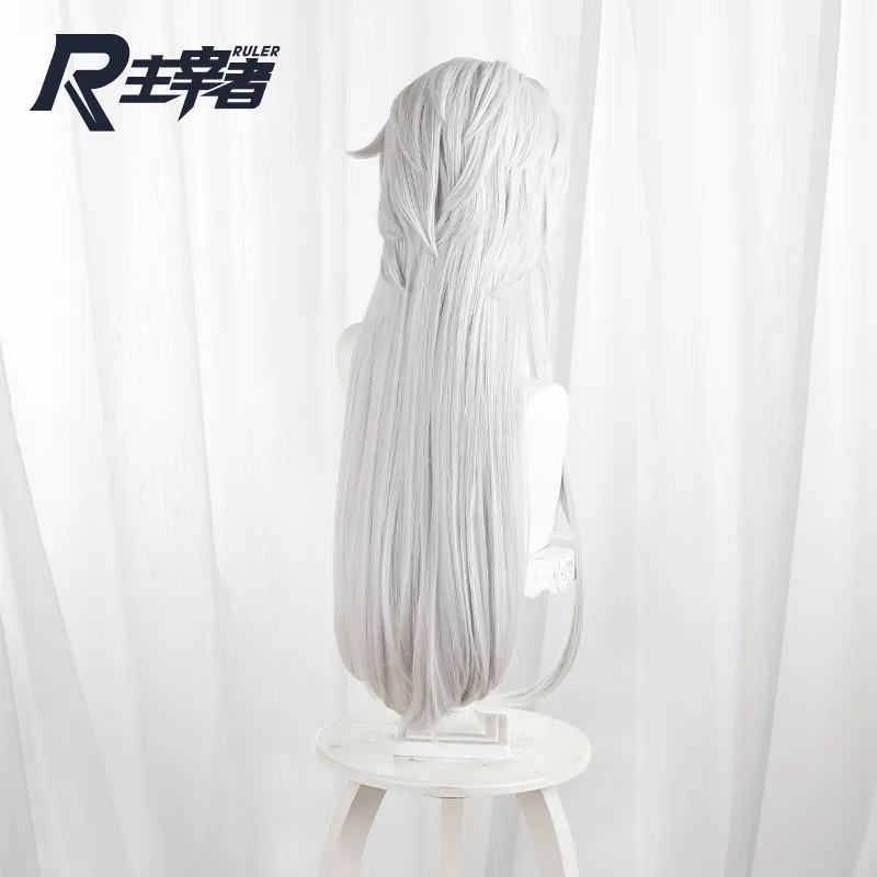 게임 아이덴티티 V 미치코 코스프레 가발 긴 은백색 머리 할로윈 파티 역할 놀이 가발 + 무료 모자