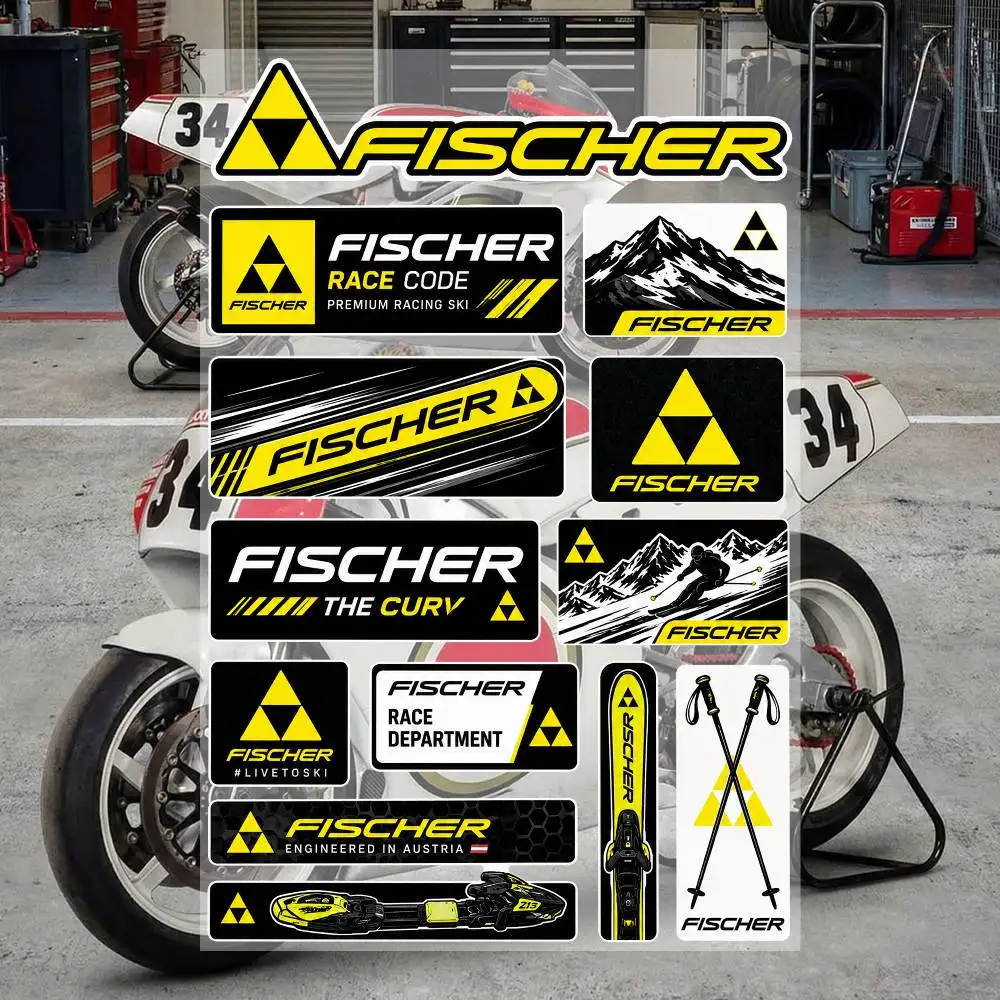 F-iscH-E-r Aesthetic Graffiti Waterproof PVC Stickers for Car Motorcycle Skateboard Helmet Notebook