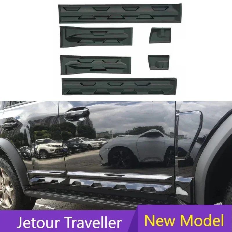 

New! For JETOUR Traveler T2 2023-2024 car ABS side skirt modification city Hunter car door guard plate exterior car accessories