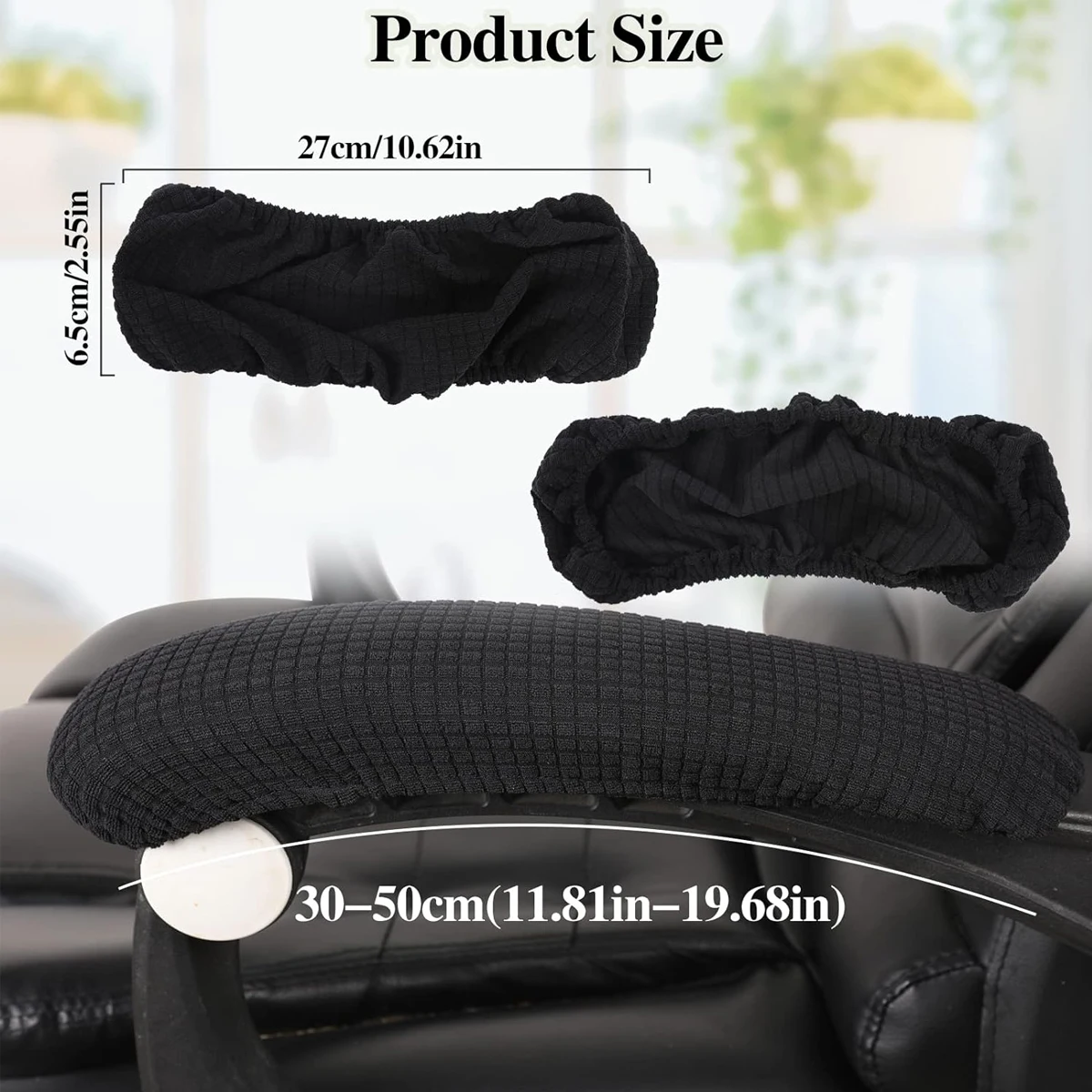 1 Pair Durable Beauty Office Chair Armrest Covers Removable Elastic Chair Armrest Covers Office Seat Hand Rest Protector view 5