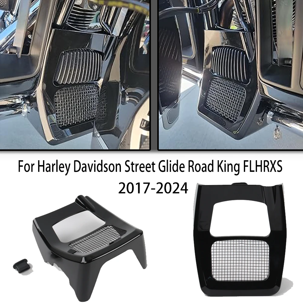 

Motorcycle Fairing Front Spoilers Radiator Chin Cover For Harley Road King Electra Street Glide FLHR FLTRX 17-2024 Glossy Black