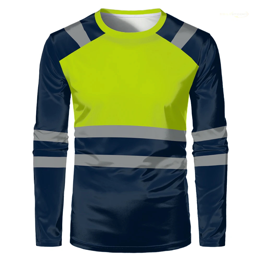 Autumn New Men's Safety Work Clothing Quick Drying Breathable Work Tops Sweat Wicking High Quality Comfort Oversized T Shirt