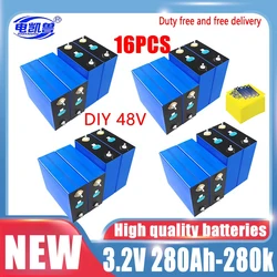 16pcs NEW 3.2V LF280K 310Ah 304Ah 105Ah 280Ah 320Ah LiFePO4 Battery Brand new Grade A DIY 12V 24V 48V Solar RV EV Camping No Tax