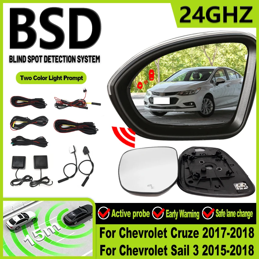 BSD BSA Millimeter Wave Radar Blind Spot Detection System Lane Change Parking Assistance For Chevrolet Sail 3 Cruze 2015-2018
