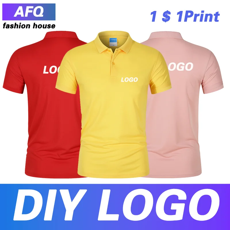 High-end polo shirt custom T-shirt printed logo overalls cultural shirt women\'s clothing men\'s embroidery lapel short sleeves