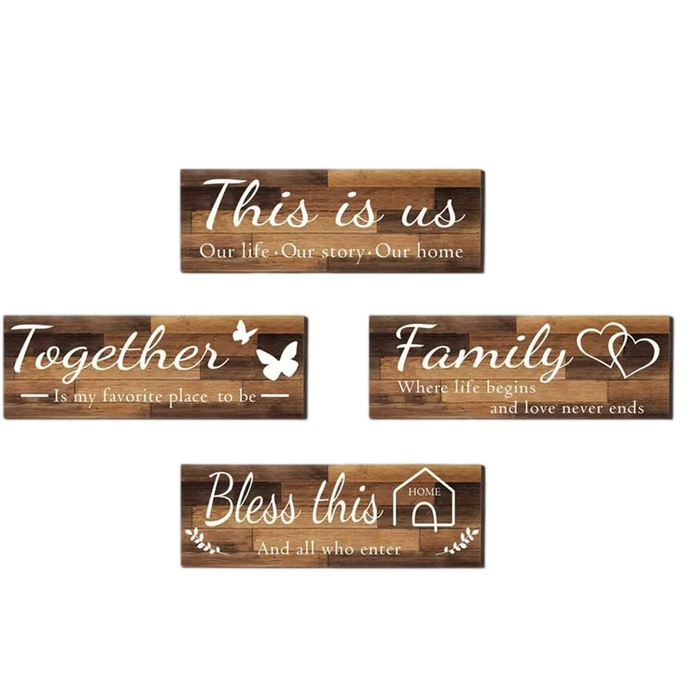 Motivational Wooden Wall Sign with Uplifting Messages for Living Room Bedroom Gym Classroom and Workspace Display