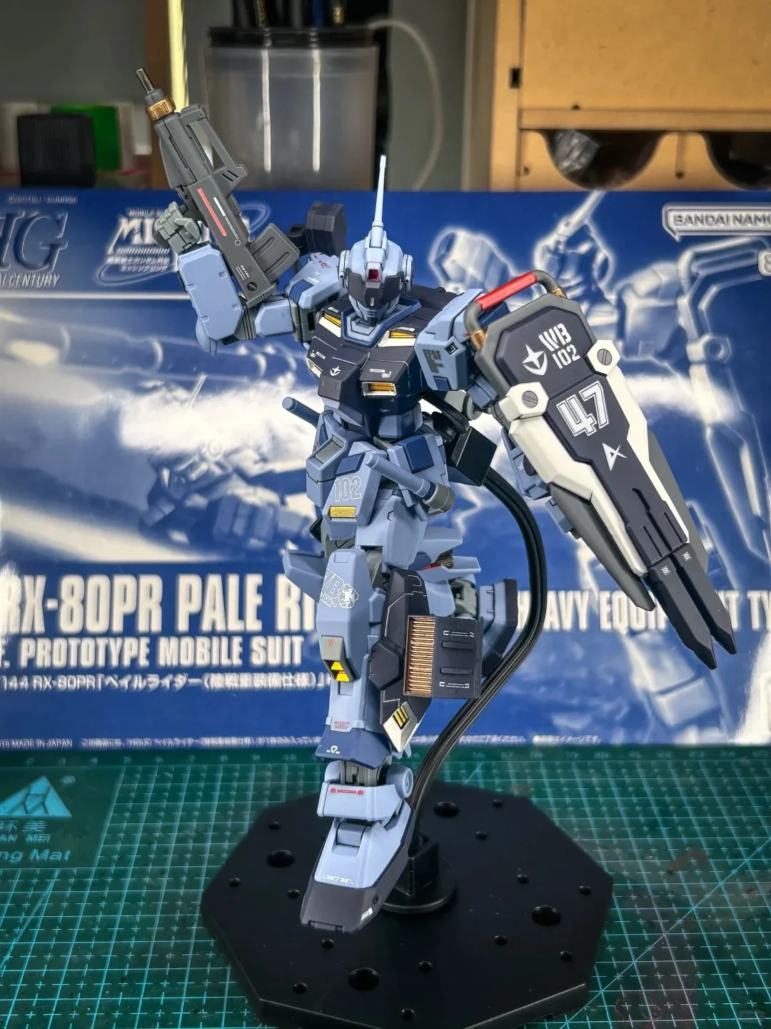 HGUC 1/144 RX-80PR Pale Rider Land-Combat Type Mecha Model Kit - Heavy-Equipment Assembly Action Figure for Kids Toy Gift