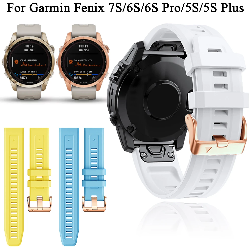 

20mm Silicone Band For Garmin Fenix 7S 6S Pro 5S Plus Smartwatch Wristbands Quick Release Strap Fenix 6SPro 5SPlus Bracelet Belt