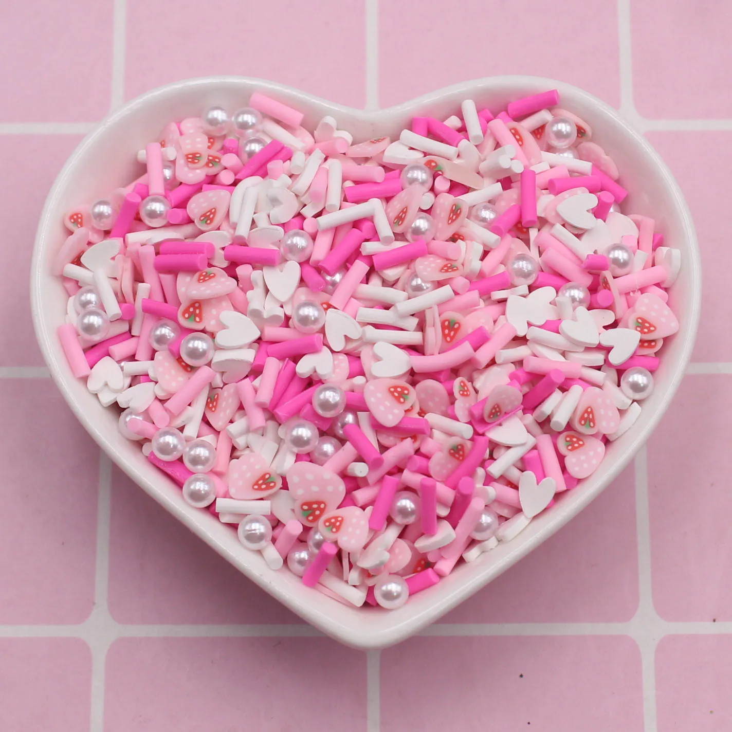 100g/Lot  Flower Strawberry Candies Mixed Clay Slices Sprinkles for Diy Crafts Shaker Tumbler Accessories